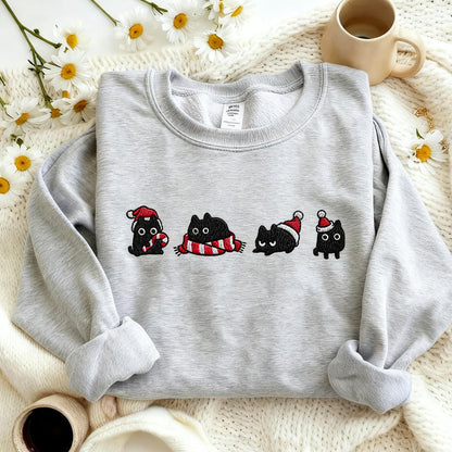 Christmas Cute Black Cat Sweater