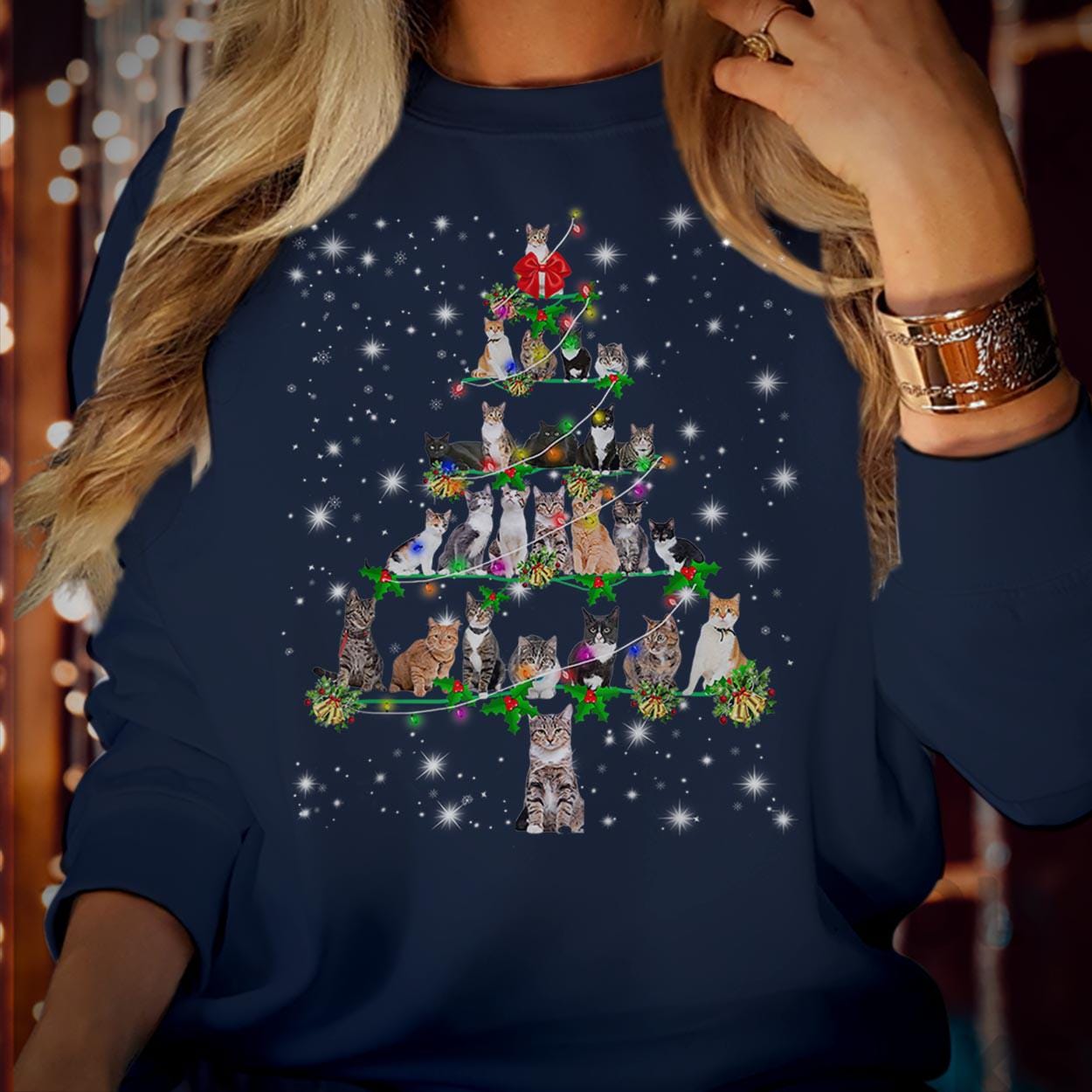 Christmas Tree Cat Sweater V2