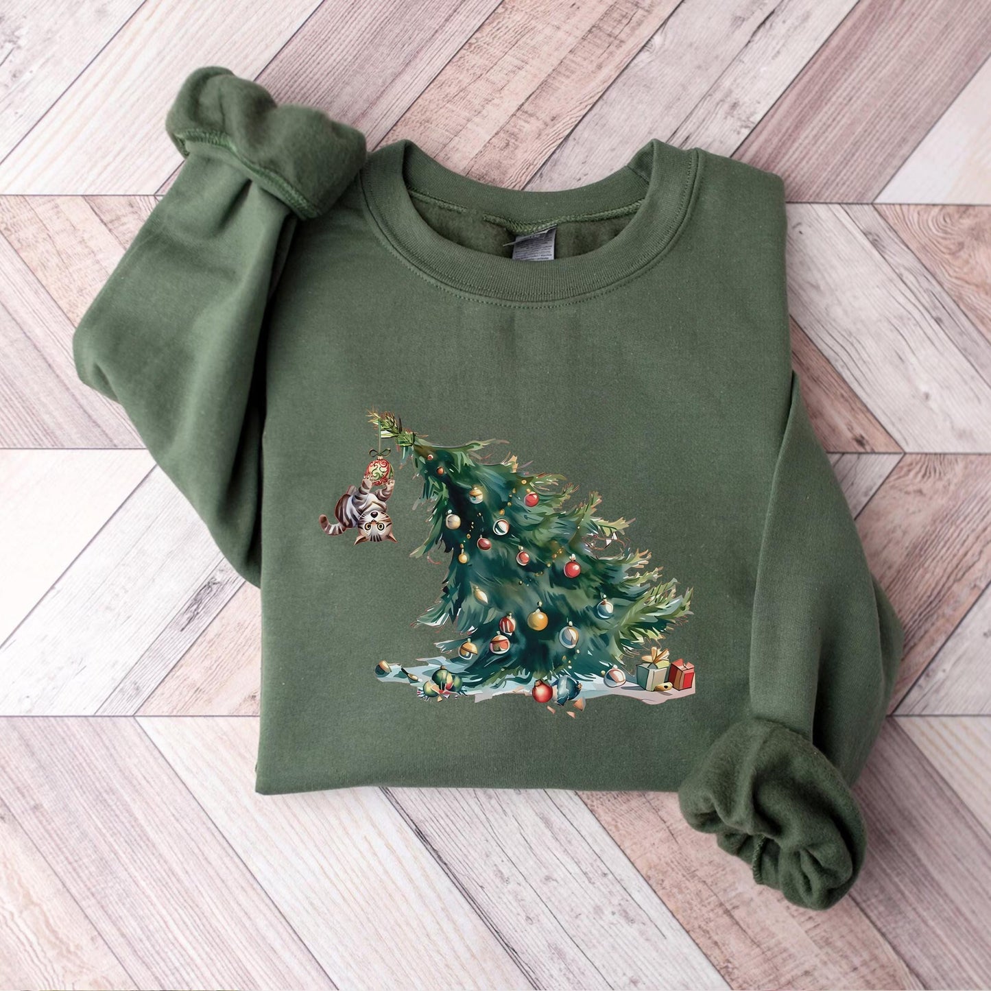Christmas Cat Lover Sweatshirt