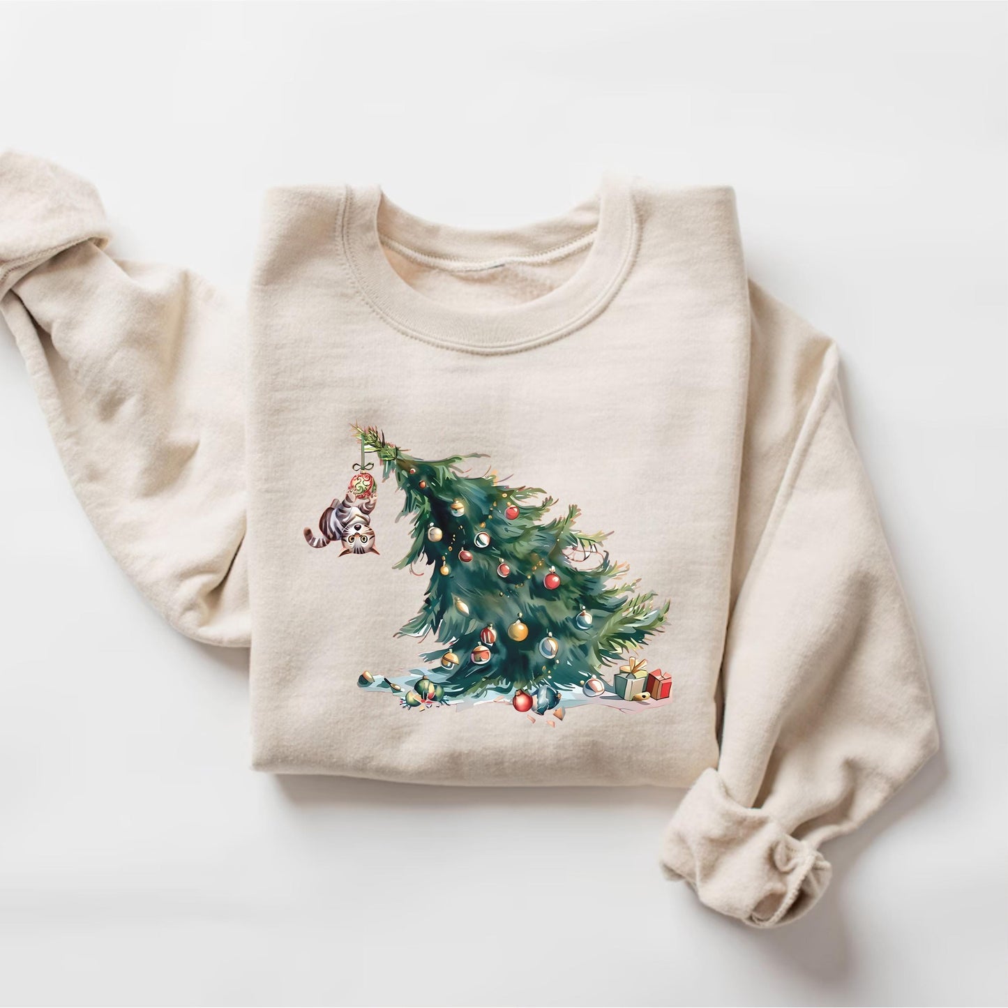 Christmas Cat Lover Sweatshirt