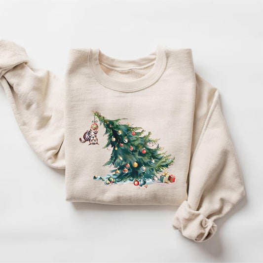 Christmas Cat Lover Sweatshirt