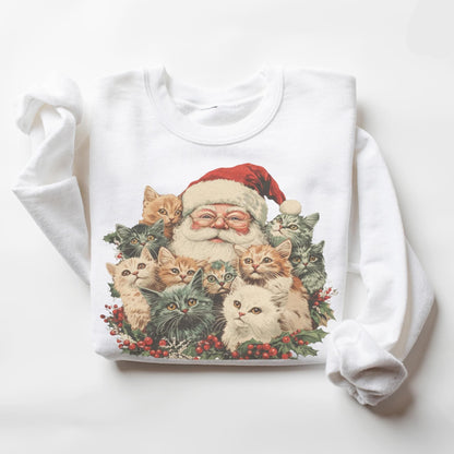 Vintage Santa & Kittens Sweater