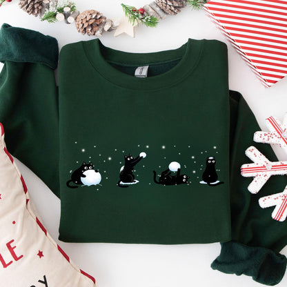 Black Cats & Snowballs Sweater