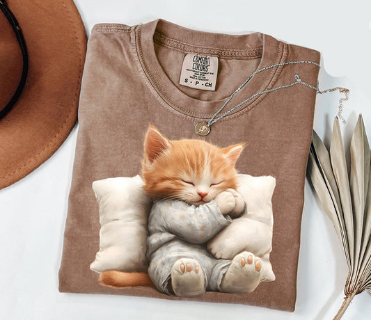 Sleeping Kitten Graphic T-Shirt