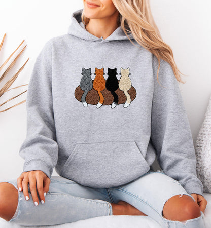 Latch Hook Yarn Cats Hoodie