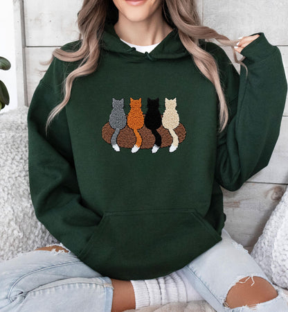 Latch Hook Yarn Cats Hoodie