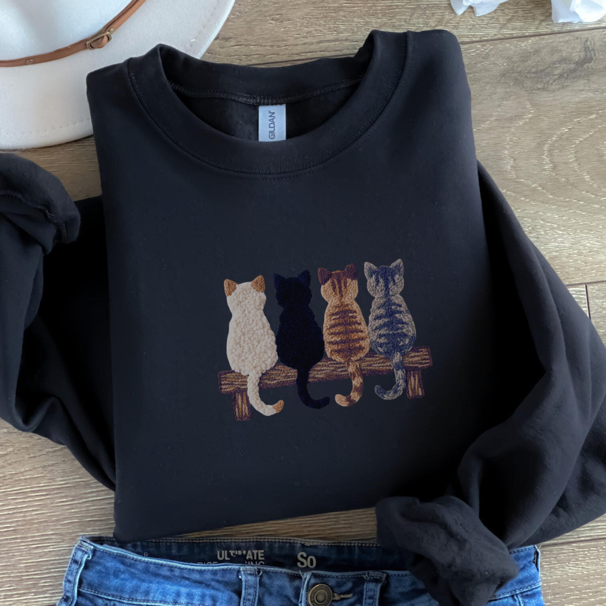 Vintage Christmas Cat Sweatshirt