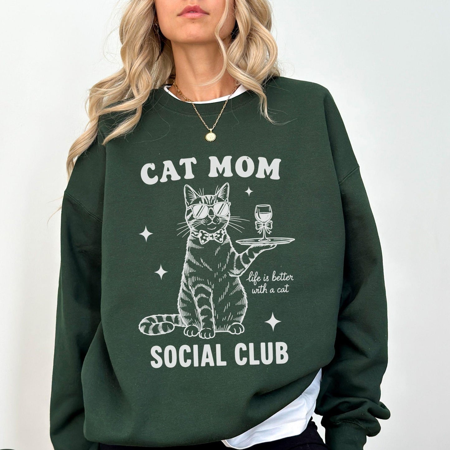 Retro Cat Mom Sweatshirt V3