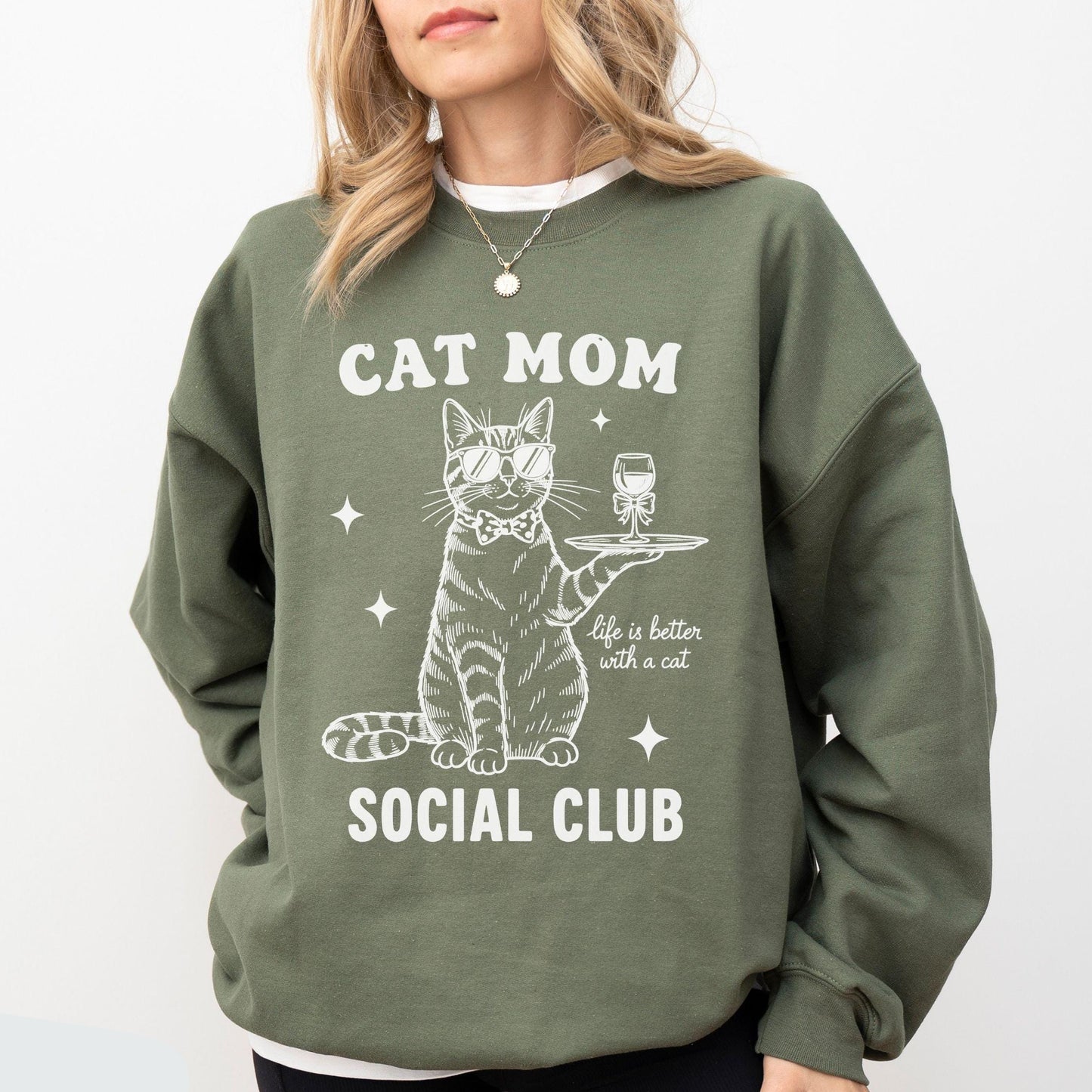 Retro Cat Mom Sweatshirt V3