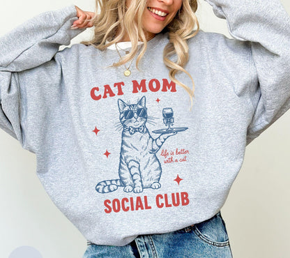 Retro Cat Mom Sweatshirt V3