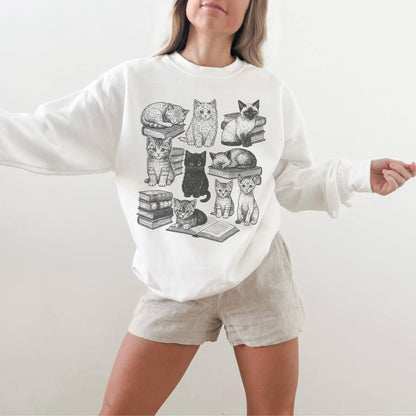 Cats & Books Club Sweater