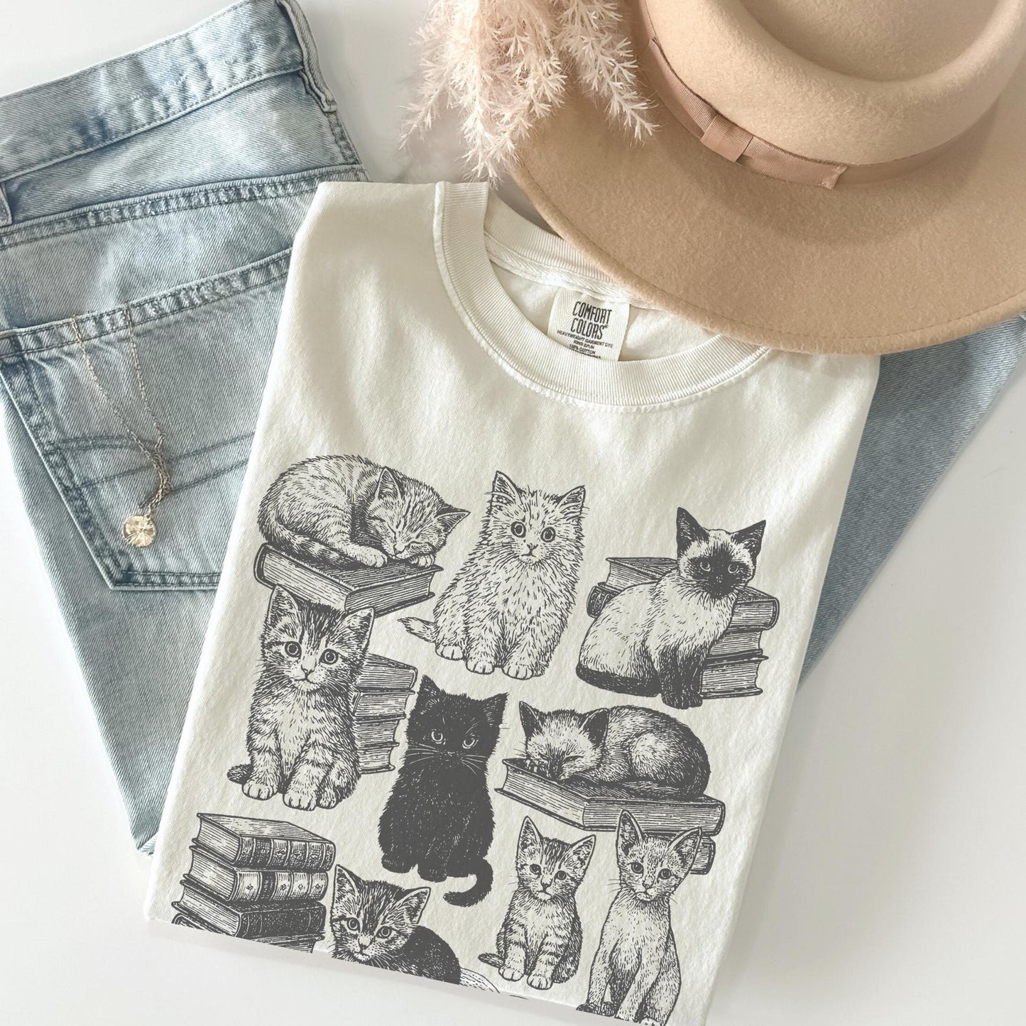 Cats & Books Tee V