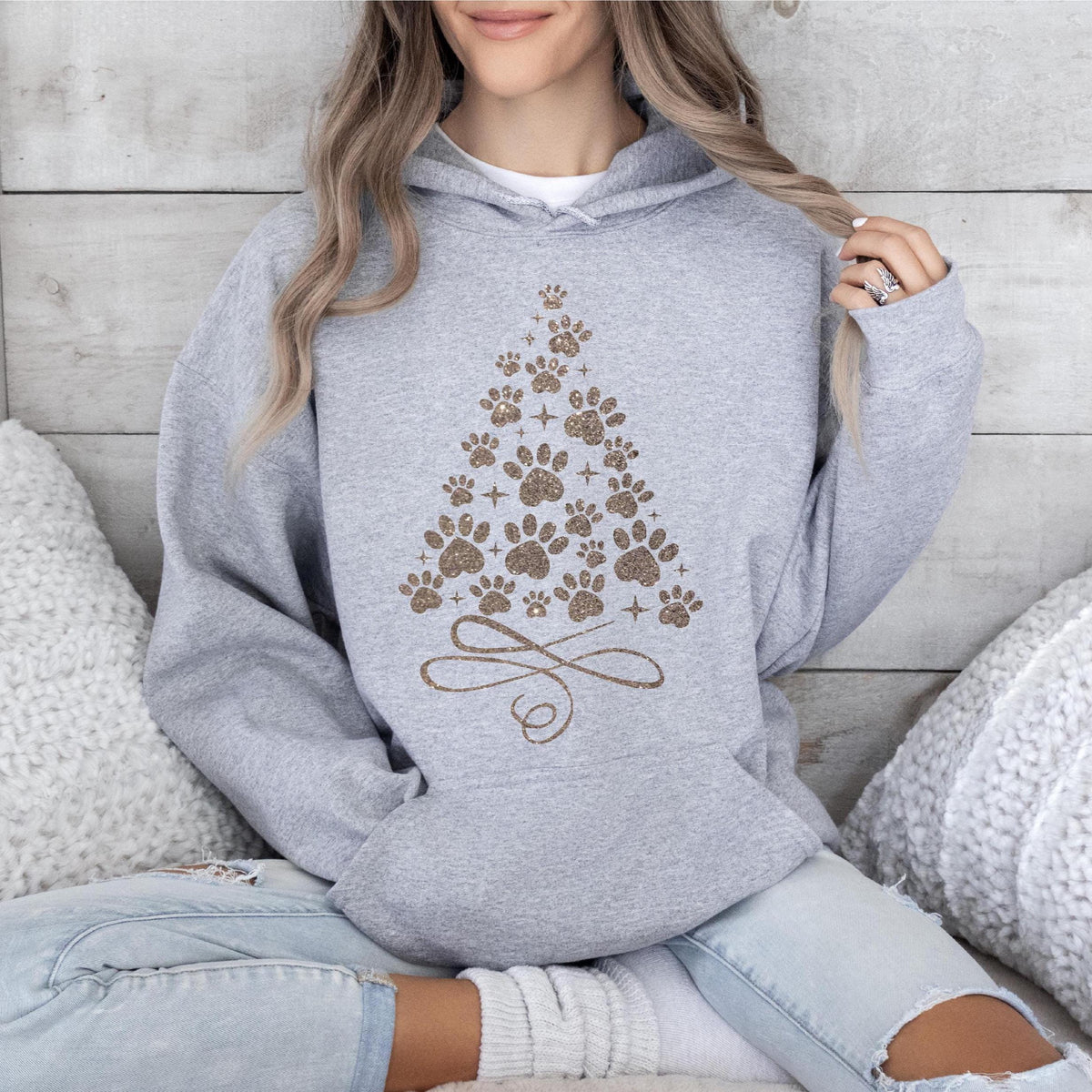 Christmas Dog Paw Hoodie