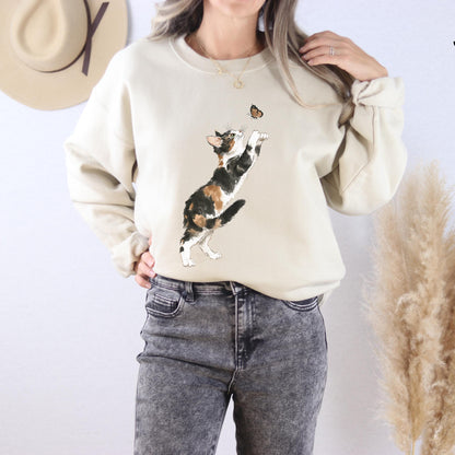 Cat And Butterfly Sweatshirt