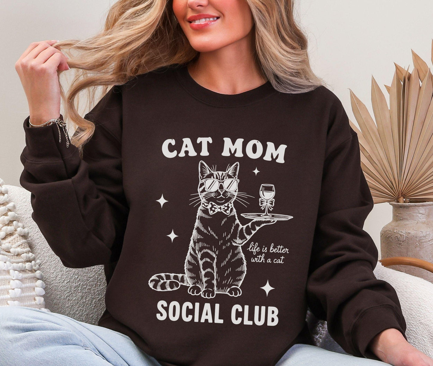 Retro Cat Mom Sweatshirt V3