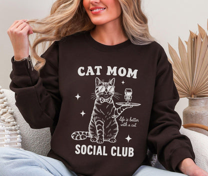 Retro Cat Mom Sweatshirt V3