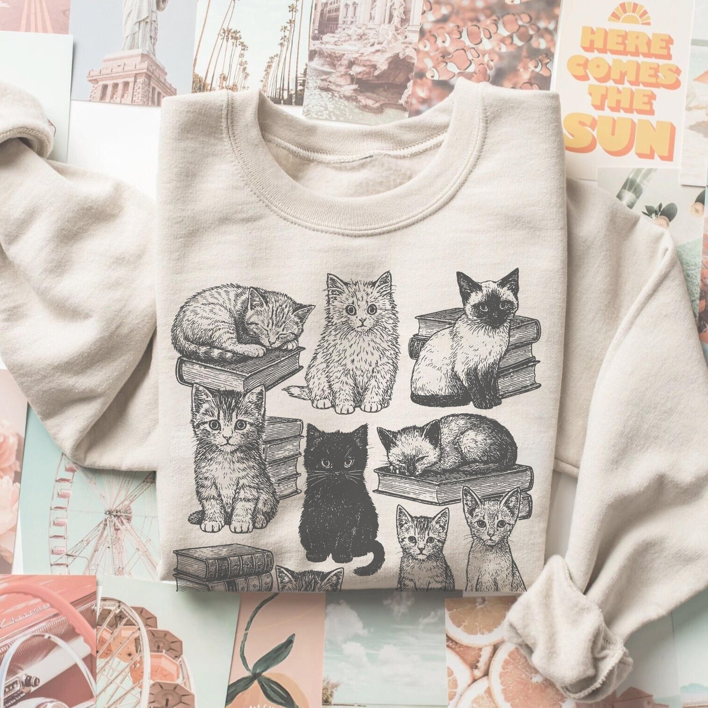 Cats & Books Club Sweater