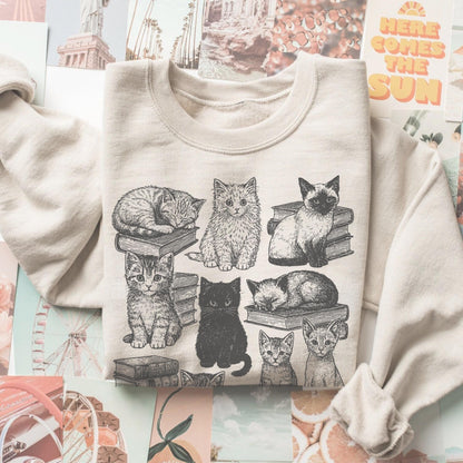 Cats & Books Club Sweater