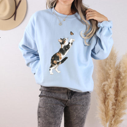 Cat And Butterfly Sweatshirt