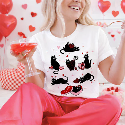 Black Cat Valentines Shirt