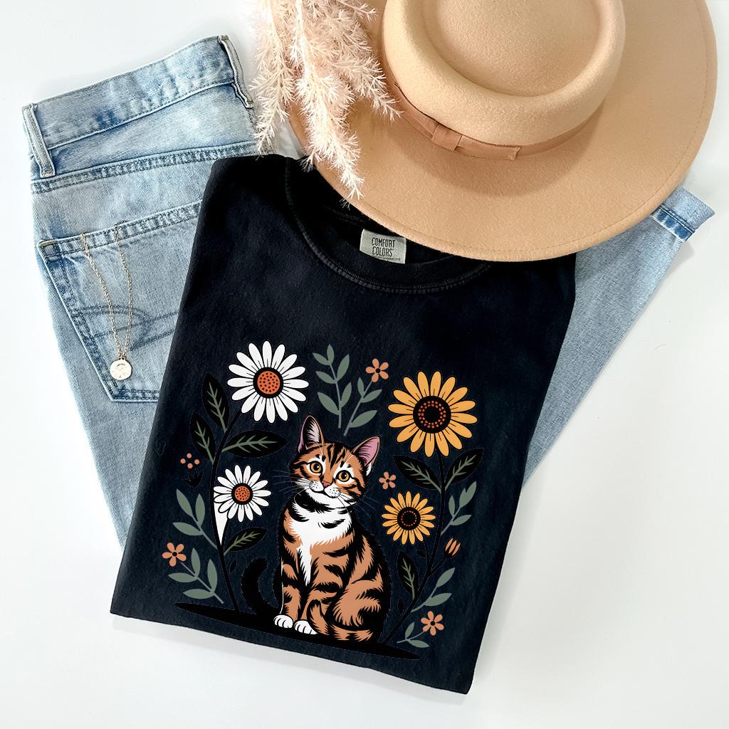 Cat Floral T-Shirt V12
