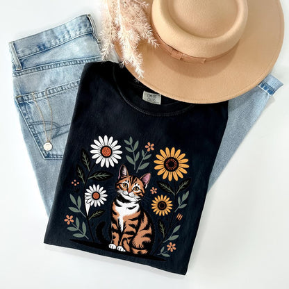 Cat Floral T-Shirt V12