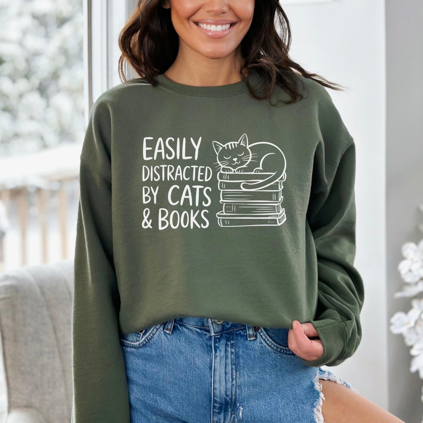 Easily Distracted By Cats Sweater V9