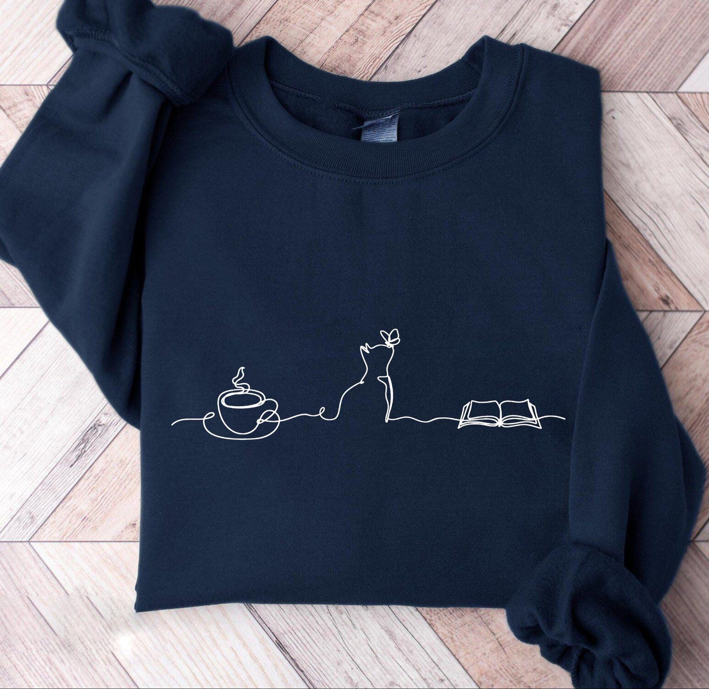 Coffee Cat Bookish Sweatshirt