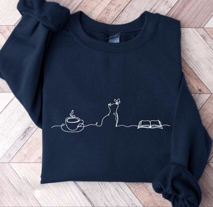 Coffee Cat Bookish Sweatshirt