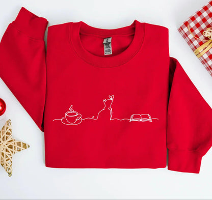 Coffee Cat Bookish Sweatshirt