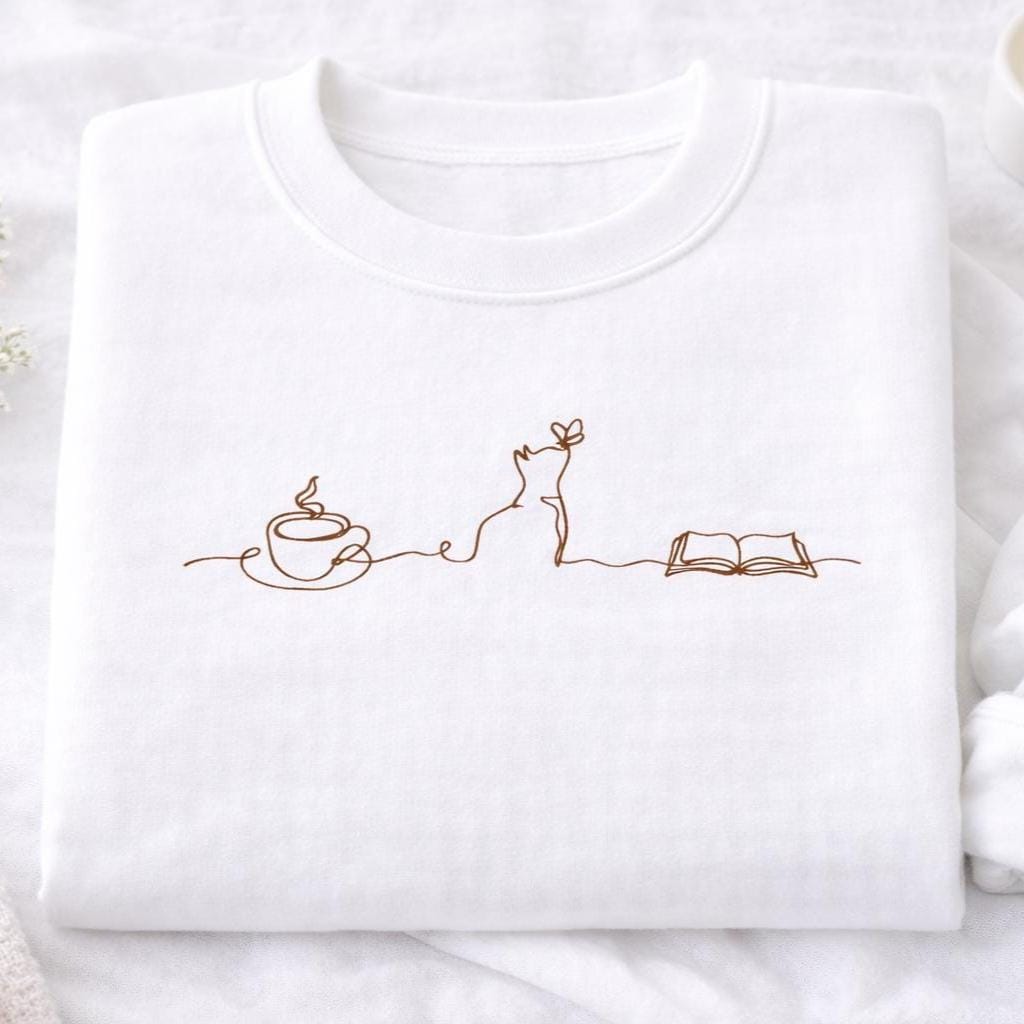 Coffee Cats And Books Lover Sweatshirt
