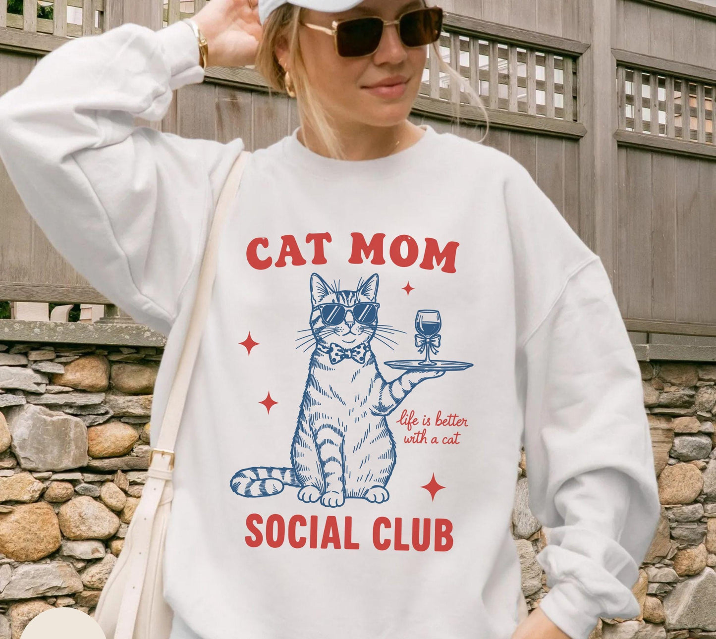 Retro Cat Mom Sweatshirt V3