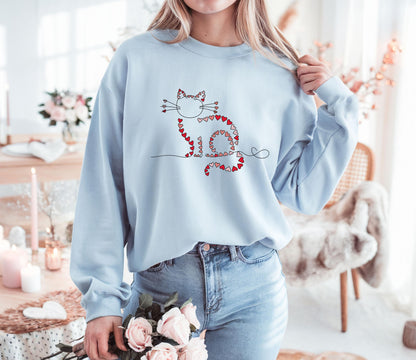 Cute Cat Heart Sweater