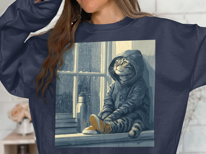 Tabby Cat Rainy Day Sweatshirt