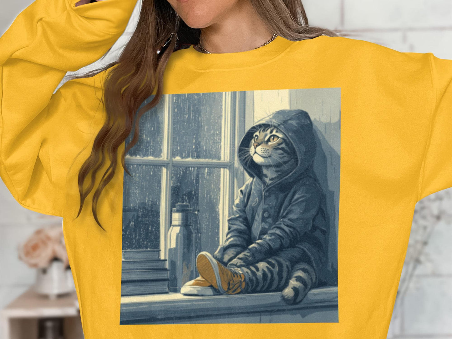 Tabby Cat Rainy Day Sweatshirt