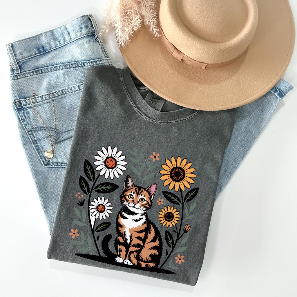 Cat Floral T-Shirt V12