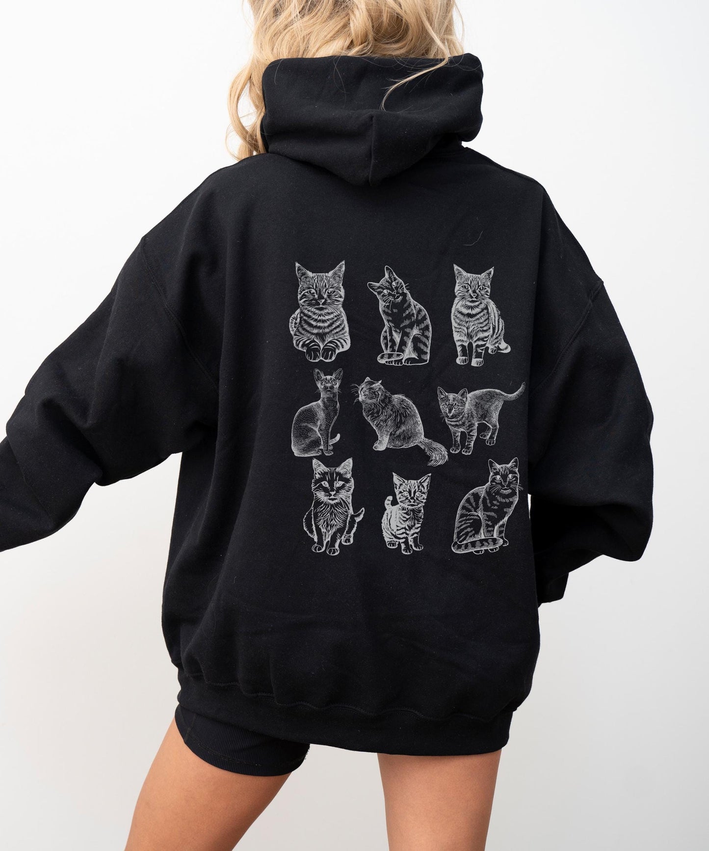 Cats 90s Vintage Style Hoodie