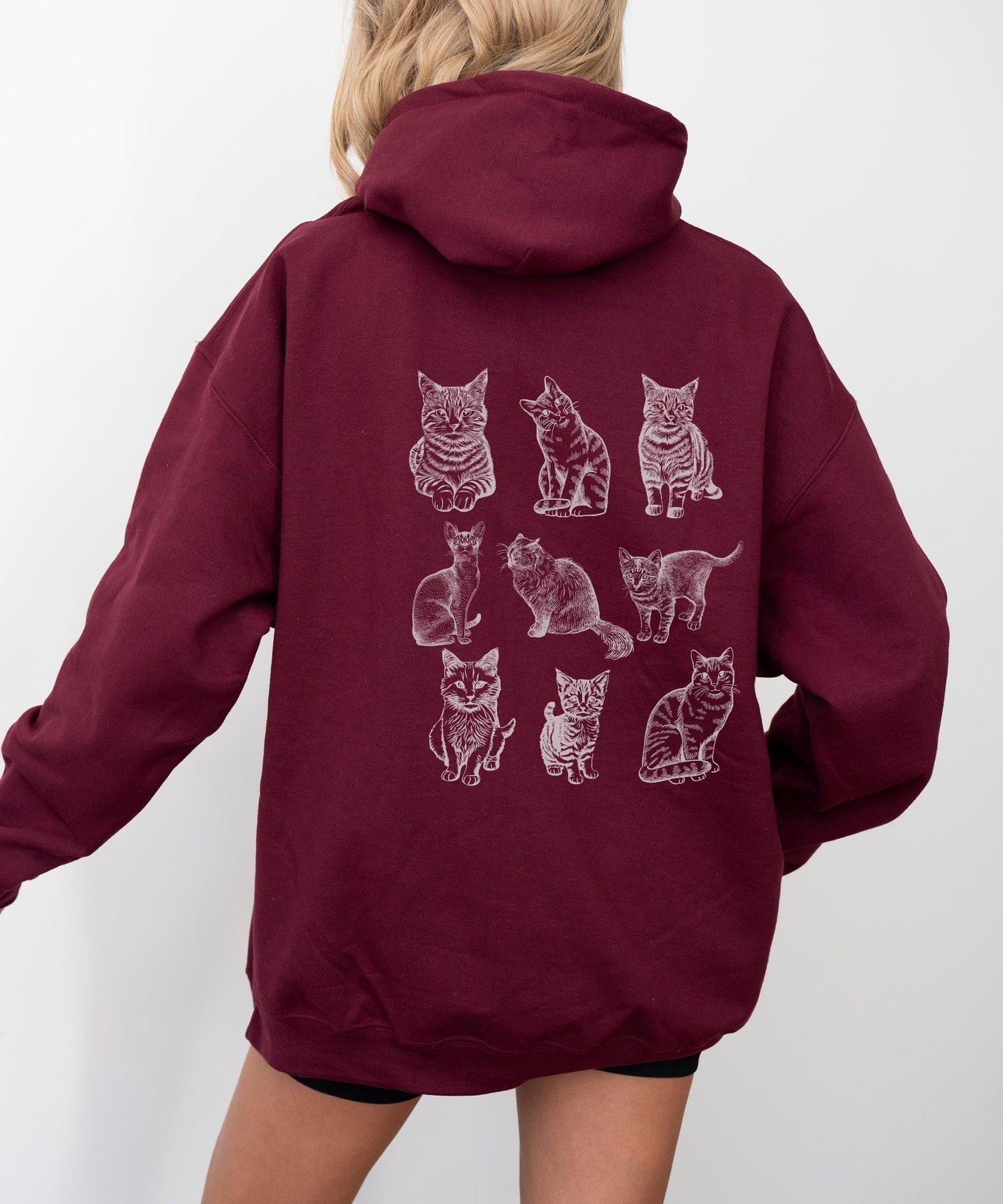 Cats 90s Vintage Style Hoodie
