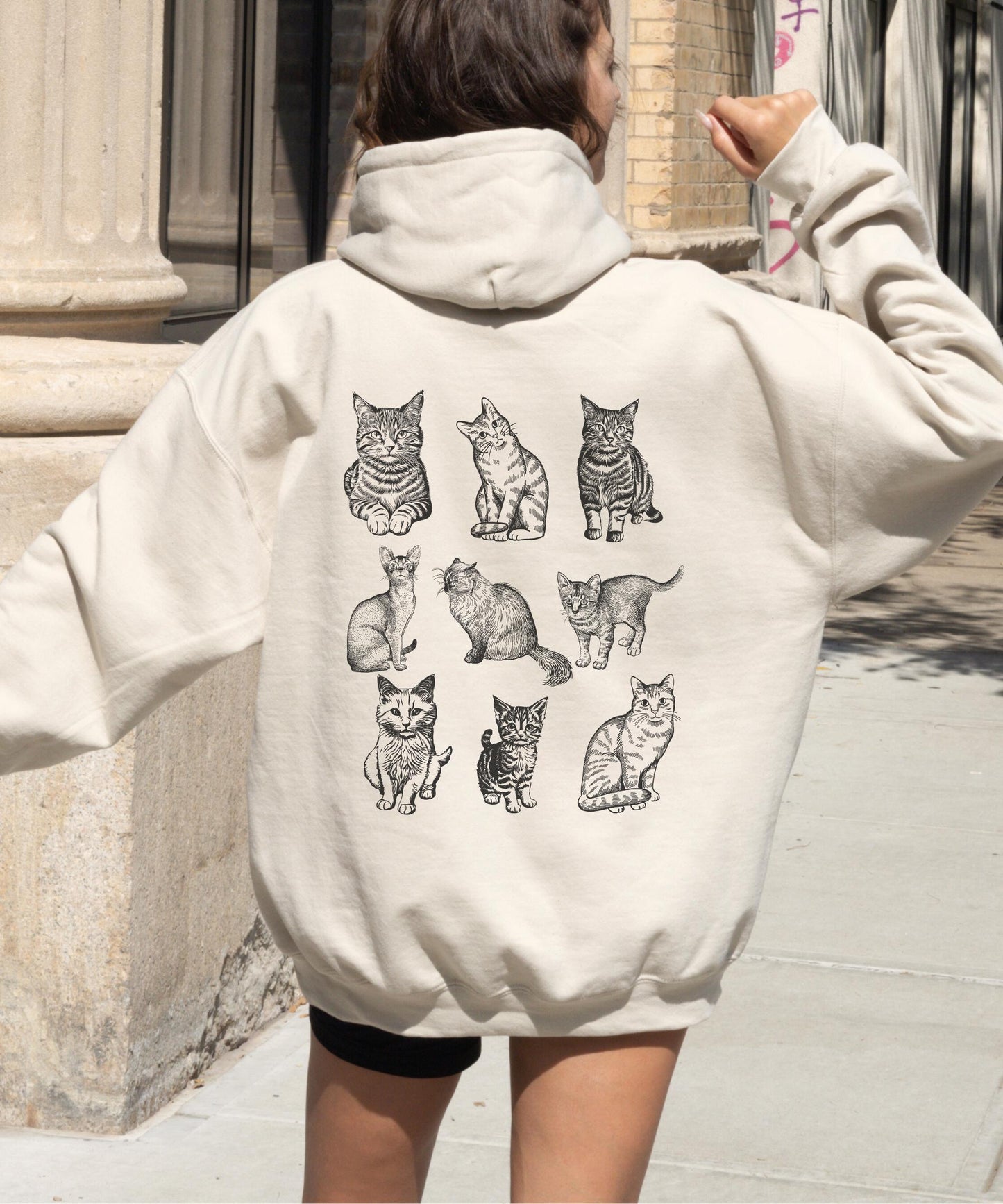 Cats 90s Vintage Style Hoodie