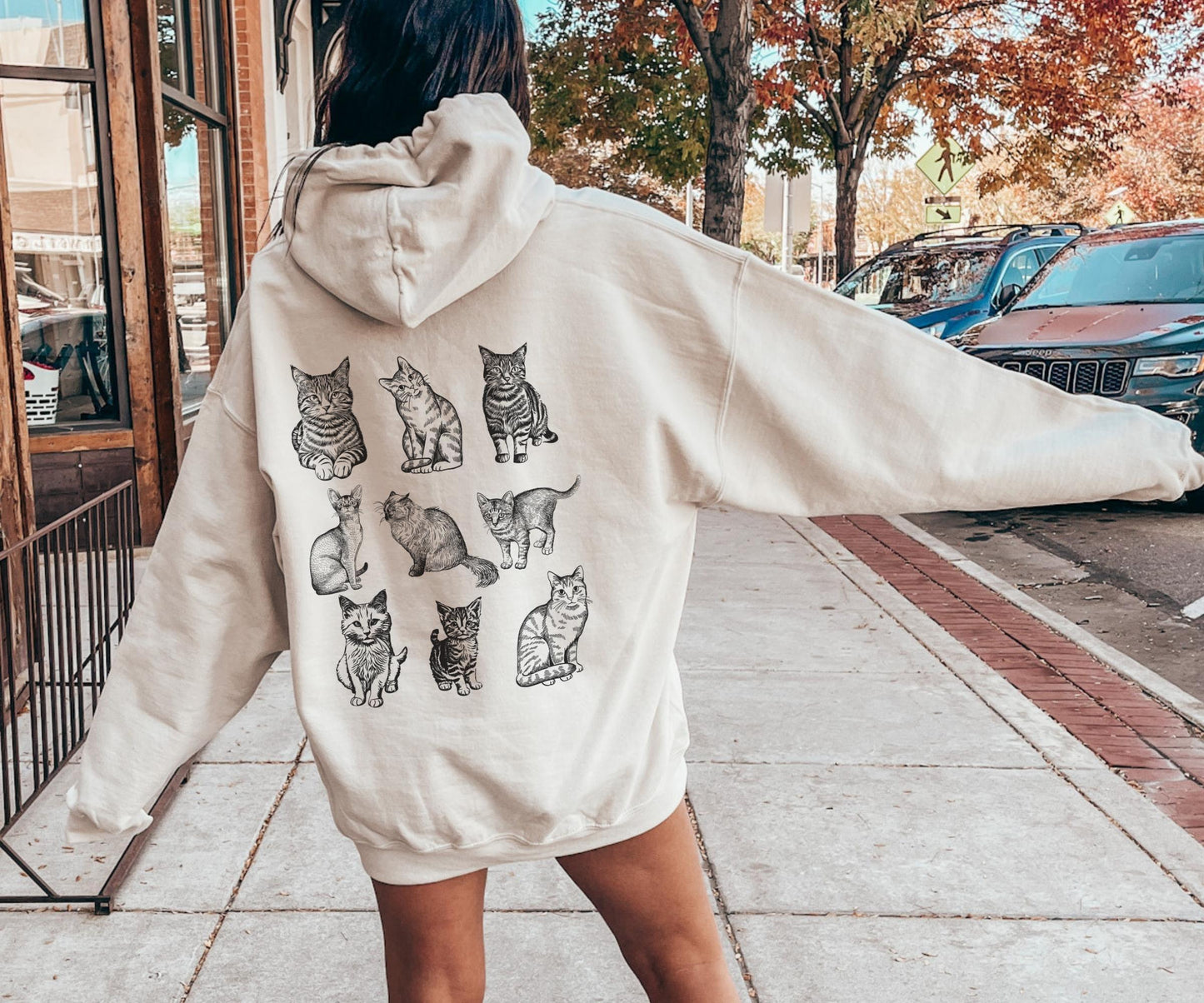 Cats 90s Vintage Style Hoodie