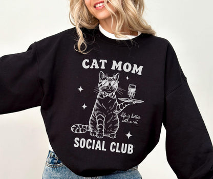 Retro Cat Mom Sweatshirt V3