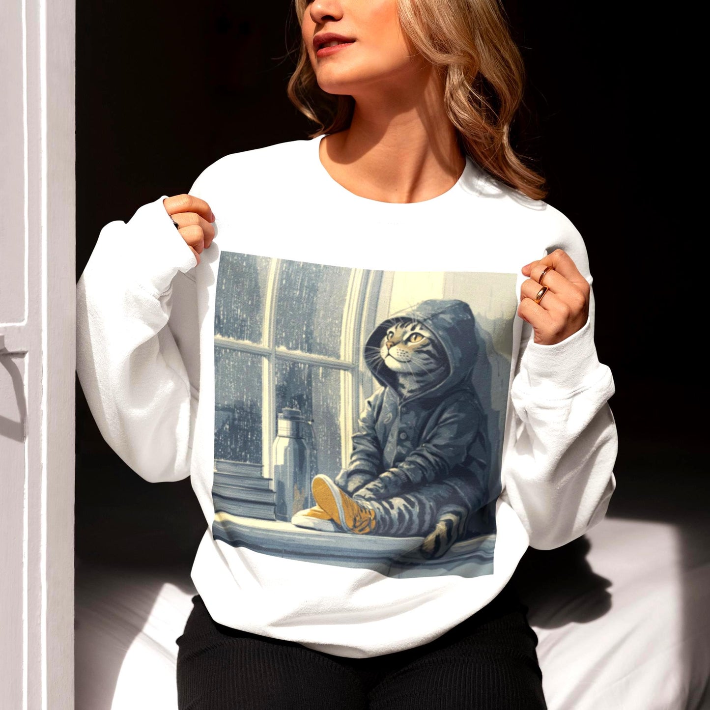 Tabby Cat Rainy Day Sweatshirt
