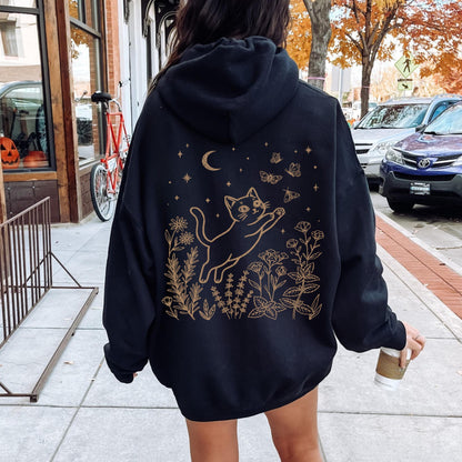 Cat Chasing Butterflies Hoodie