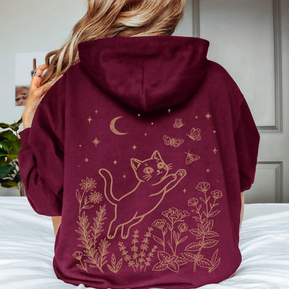 Cat Chasing Butterflies Hoodie
