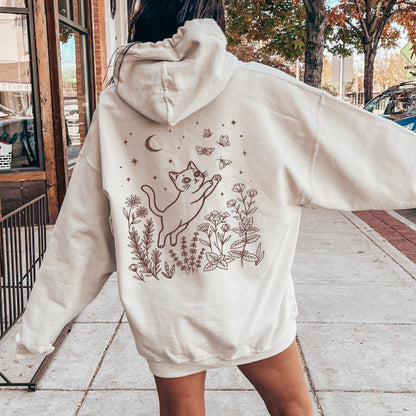 Cat Chasing Butterflies Hoodie