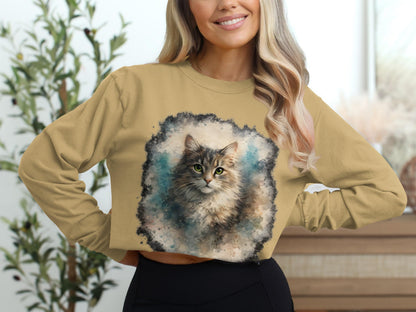 Watercolor Cat Sweatshirt