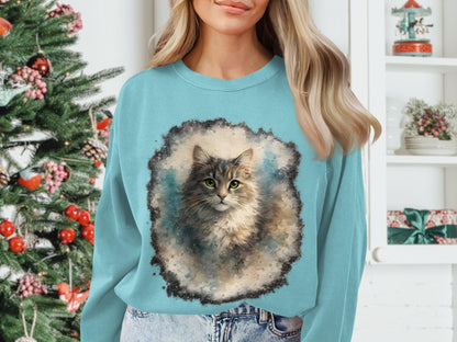 Watercolor Cat Sweatshirt