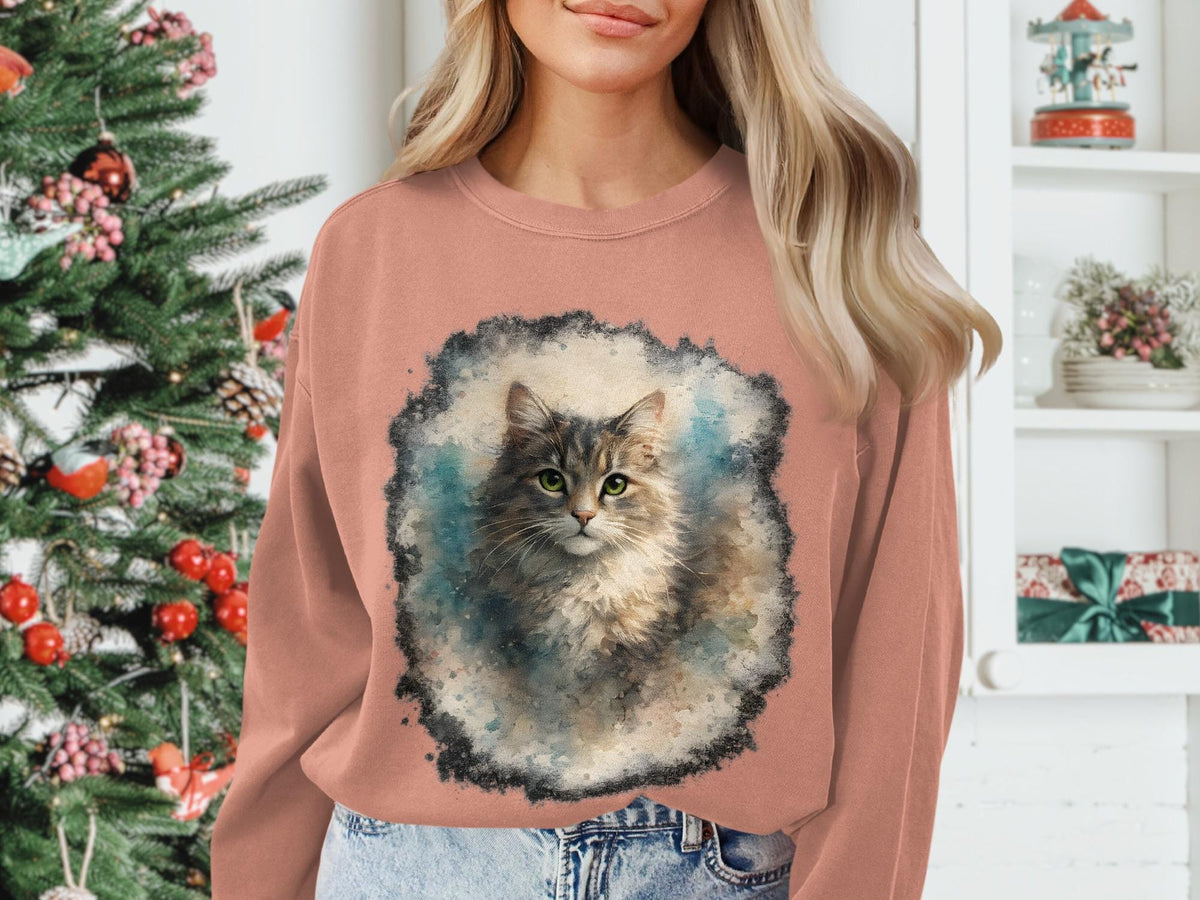 Watercolor Cat Sweatshirt