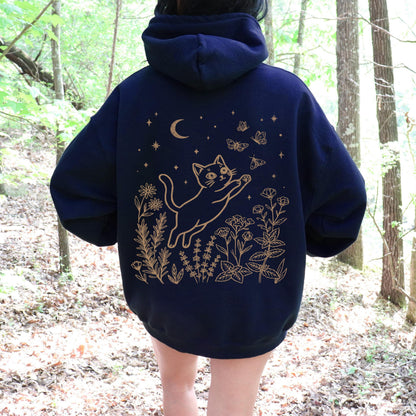 Cat Chasing Butterflies Hoodie
