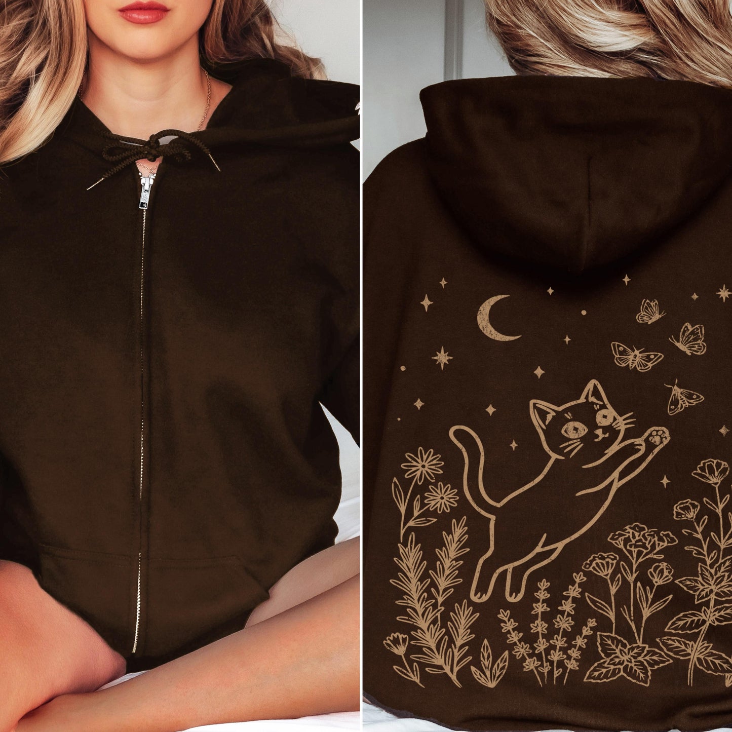 Cat Chasing Butterflies Hoodie